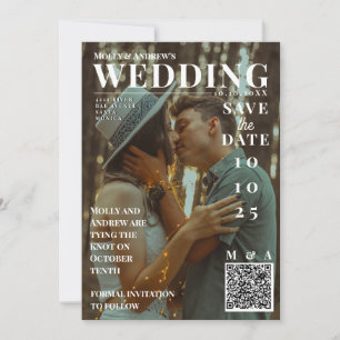 Lustiges Magazincover Dunkles Foto Hochzeit Termin Einladung