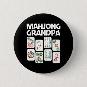 Lustiges Mahjong-Geschenk Großvater Vater Männer F Button