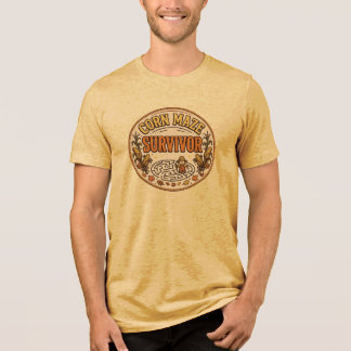 Lustiges Maislabyrinth-Überlebender Vintage Herbst Tri-Blend Shirt