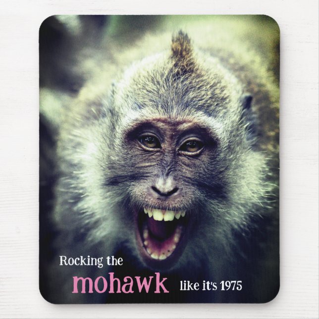 Lustiges Makaken-Affenfoto Mousepad (Vorne)