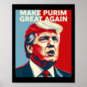 Lustiges Make Purim Great Again Purim Kostüm Trump Poster