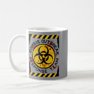Lustiges Männer-Team für Zombie-Ausbruch-Halloween Kaffeetasse