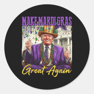Lustiges Mardi Gras Donald Trump Mardi Gras Amerik Runder Aufkleber