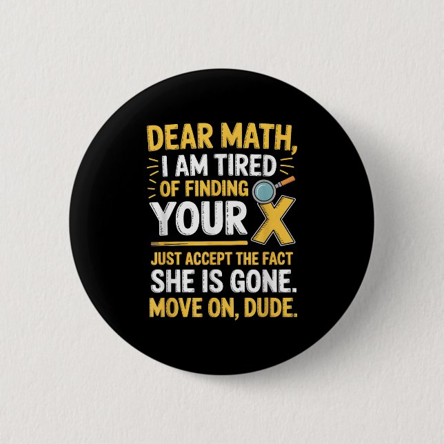 Lustiges Mathe-Design für Jungen Mädchen Mathe-Leh Button (Vorderseite)