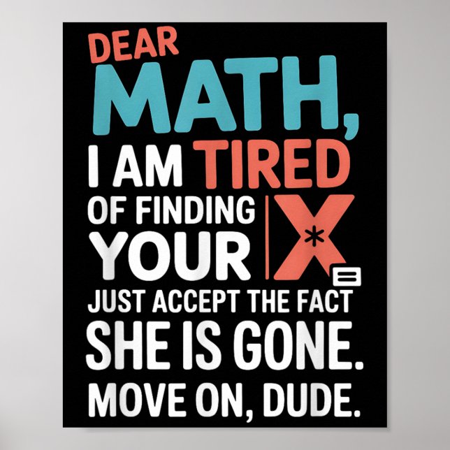 Lustiges Mathe-Design für Jungen Mädchen Mathe-Leh Poster (Vorne)