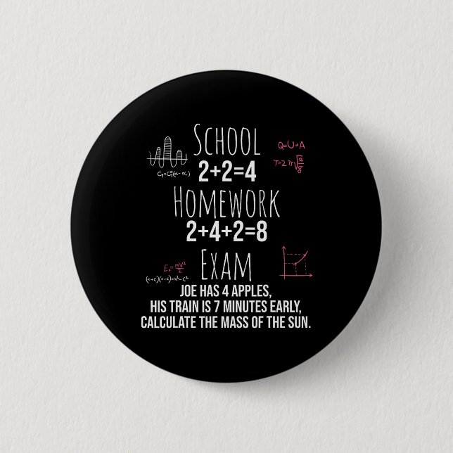 Lustiges Mathe-Geschenk für Teenager-Mädchen Tween Button (Vorderseite)