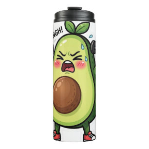 Lustiges meditierendes Avocado-Hanteltraining Gym- Thermosbecher