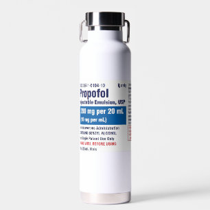 Lustiges Medizinisches Propofol Etikett Trinkflasche