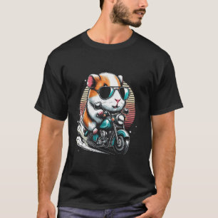 Lustiges Meerschweinchen fährt Motorrad Biker Lieb T-Shirt