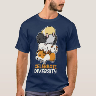 Lustiges Meerschweinchen feiert Vielfalt Kinder Mä T-Shirt