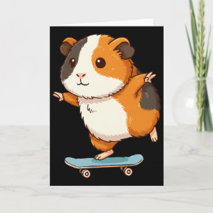 Lustiges Meerschweinchen Skater Skateboard Balleri Karte
