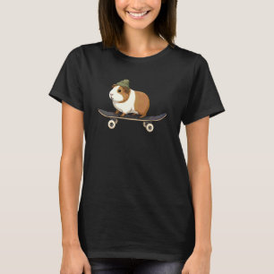 Lustiges Meerschweinchen Skater Skateboard Tierlie T-Shirt