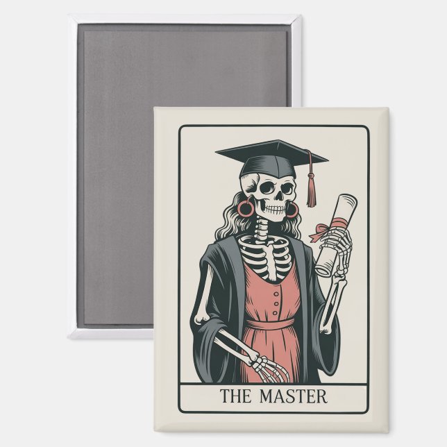Lustiges Meister-Abschlussgeschenk Skelett Absolve Magnet (Vorderseite/Rückseite)
