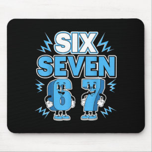 Lustiges Meme 67 Sechs Sieben 6 7 Italienischer Br Mousepad