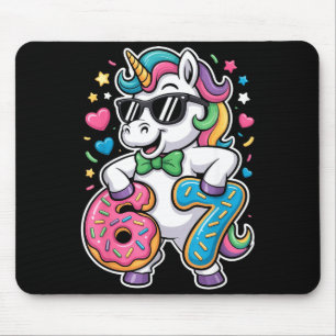Lustiges Meme Einhorn Mädchen Kinder Sechs Sieben  Mousepad