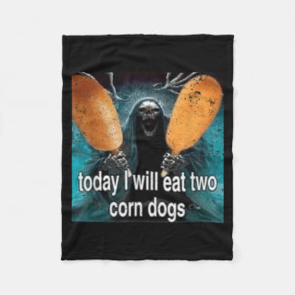 Lustiges Meme Heute werde ich zwei Corn Dogs essen Fleecedecke