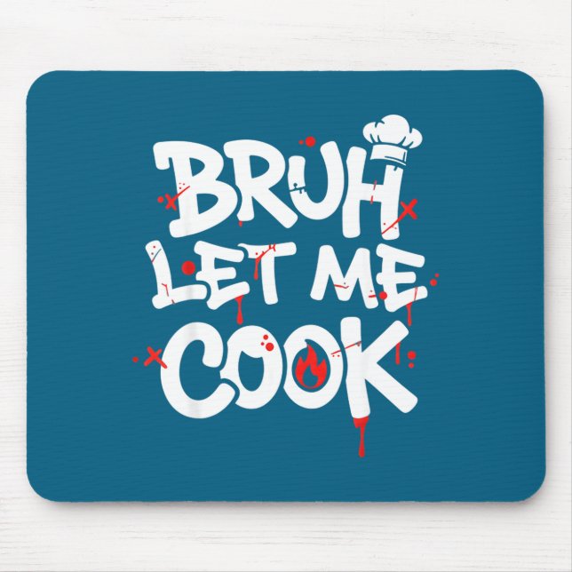 Lustiges Meme Kochen Retro Bruh Lass Mich Kochen M Mousepad (Vorne)