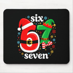 Lustiges Meme Sechs Sieben 67 Elf 6 7 Weihnachtsma Mousepad
