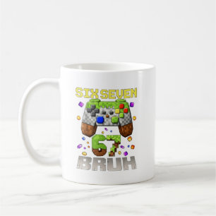 Lustiges Meme Six Seven 67 Bruh Videospiel Geschen Kaffeetasse