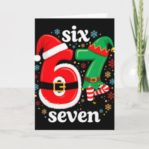 Lustiges Meme Six Seven 67 Elf 6 7 Weihnachtsmann Karte