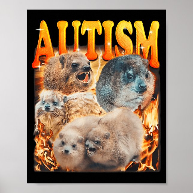 Lustiges Meme Waldmurmeltiere Autistisch Autism A Poster (Vorne)