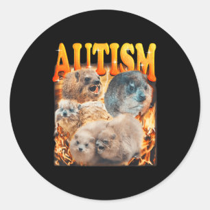 Lustiges Meme Waldmurmeltiere Autistische Autism A Runder Aufkleber