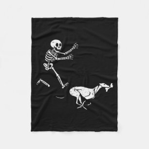 Lustiges Meme Windhund Laufendes Skelett Halloween Fleecedecke