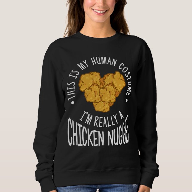 Lustiges menschliches Kostüm-Huhn-Nugget Sweatshirt (Vorderseite)