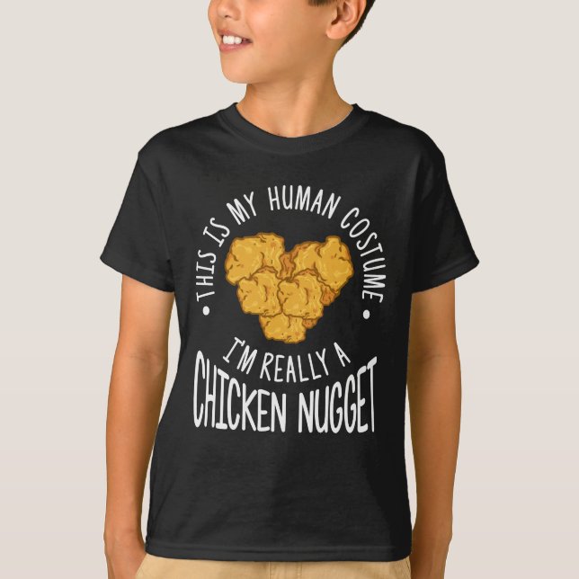 Lustiges menschliches Kostüm-Huhn-Nugget T-Shirt (Vorderseite)