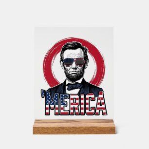 Lustiges Merica Patriotischer Präsident Vintage Ve Acrylschild