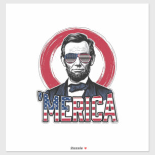 Lustiges Merica Patriotischer Präsident Vintage Ve Aufkleber