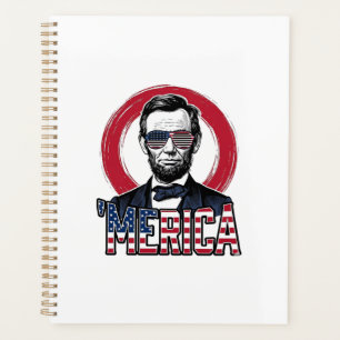 Lustiges Merica Patriotischer Präsident Vintage Ve Planer