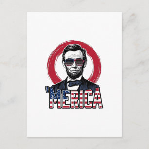 Lustiges Merica Patriotischer Präsident Vintage Ve Postkarte