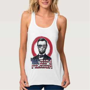 Lustiges Merica patriotischer Präsident Vintage-Ve Tank Top