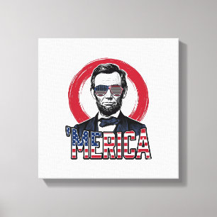 Lustiges Merica Patriotisches Präsident Vintage Ve Leinwanddruck