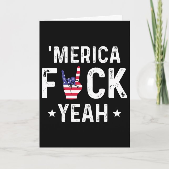 Lustiges Merica Yeah 4. Juli  Karte (Vorderseite)