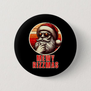 Lustiges Miauweihnachten Santa Miauender Witz Rizz Button