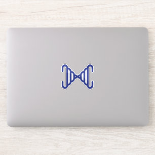 Lustiges minimales blaues Linien-Letter-X-Monogram Aufkleber
