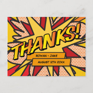 Lustiges modernes Comic-Dankeschön Postkarte