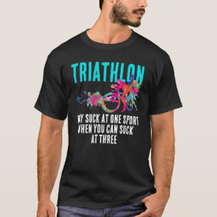 Lustiges modernes farbenfrohes Triathlon-Sport sar T-Shirt
