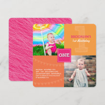 Lustiges modernes Quadrat ONE Foto Baby Mädchen 1.