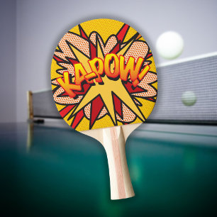 Lustiges modernes Retro-Comic-Book KAPOW Pop-Art Tischtennis Schläger