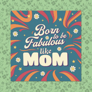 Lustiges modernes Retro-psychedelisches Zitat-Mama Poster