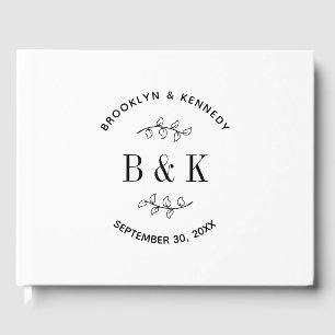 Lustiges Monogramm Florales Botanisches Hochzeitsp Gästebuch