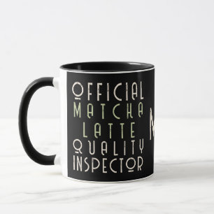 Lustiges Monogramm Schwarz Grün Matcha Latte Enthu Tasse