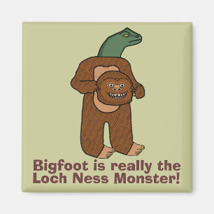 Lustiges Monster Bigfoots Loch Ness Magnet
