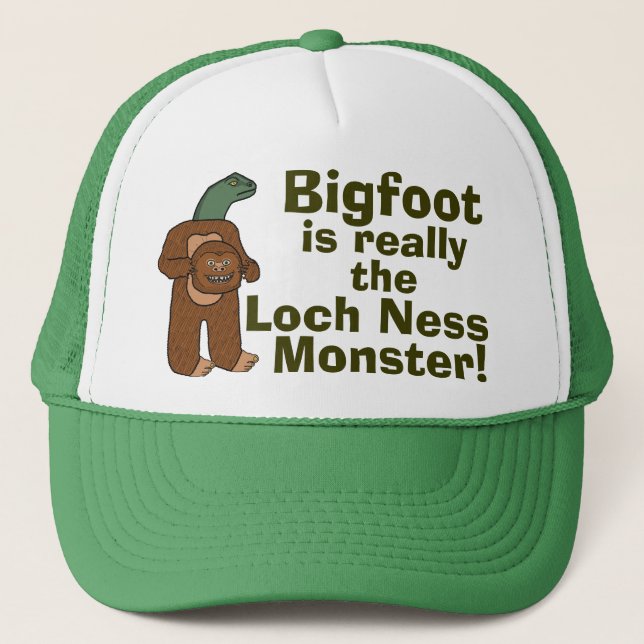 Lustiges Monster Bigfoots Loch Ness Truckerkappe (Vorderseite)