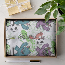 Lustiges Monster-Fußball-Kinder-Muster Seidenpapier