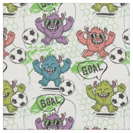 Lustiges Monster-Fußball-Kinder-Muster Stoff