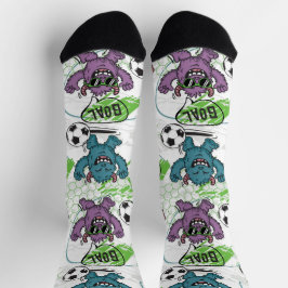 Lustiges Monster-Fußballmuster Socken